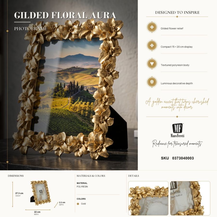 Glamorous Flower Frame, 22 x 2.2 x 27.3 cm
(Internal Measurements: 15 x 20 cm)