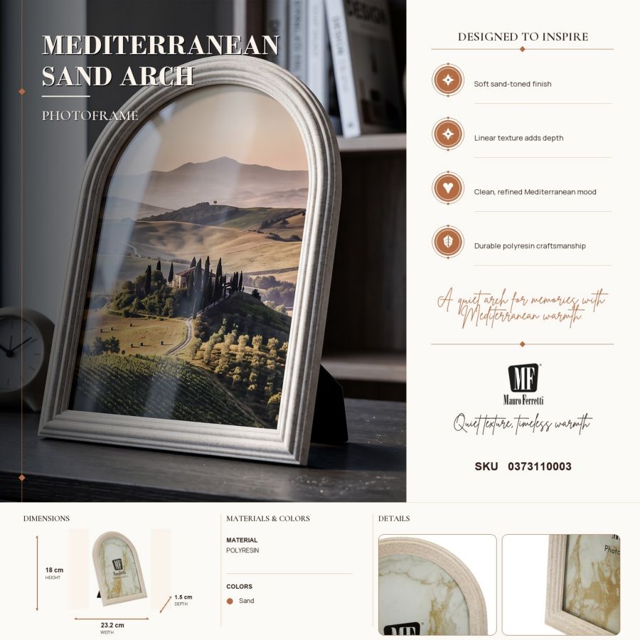 Mediterranean Style Arched Frame 18X1.5X23.2 (Internal Measurement 15X20 Cm)