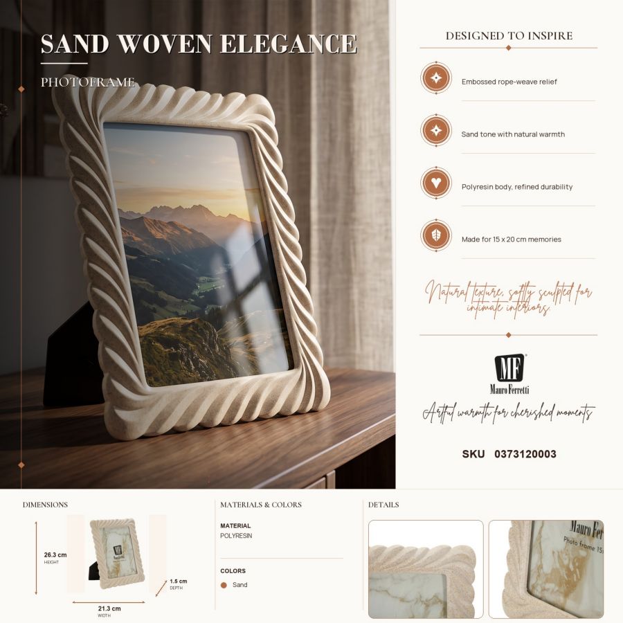 Embossed Rope Frame 21.3X1.5X26.3cm (Internal Measurement 15X20cm)