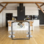 Lot de 2 chaises de bar chêne clair et simili cuir Alado