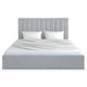 Lit coffre avec sommier relevable 180 cm couleur argent