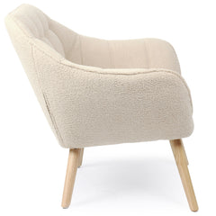 Sillón Anatan escandinavo de tela bouclé beige