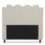 Tête de lit 140 cm en tissu beige avec bandes verticales