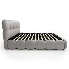 Lit-coffre design boule Bilbola avec sommier relevable 140x200cm Velours Gris
