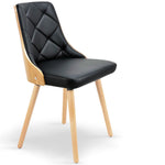 Lot de 6 chaises scandinaves en chêne clair et noir