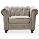 Fauteuil Abir velours taupe