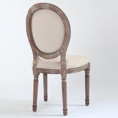 Lot de 2 chaises Adria médaillon tissu beige