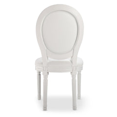 Lot de 2 chaises Adria médaillon simili cuir blanc