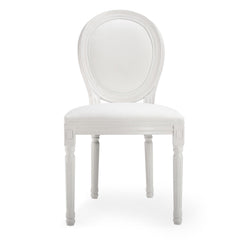 La chaise médaillon style Louis XVI blanche vue de face