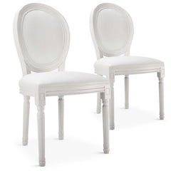 Lot de 2 chaises Adria médaillon simili cuir blanc