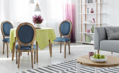 Lot de 20 chaises de style, chaise Louis XVI tissu bleu1