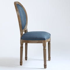 Lot de 20 chaises de style, chaise Louis XVI tissu bleu