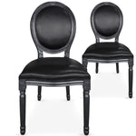 Lot de 2 chaises Adria médaillon simili noir