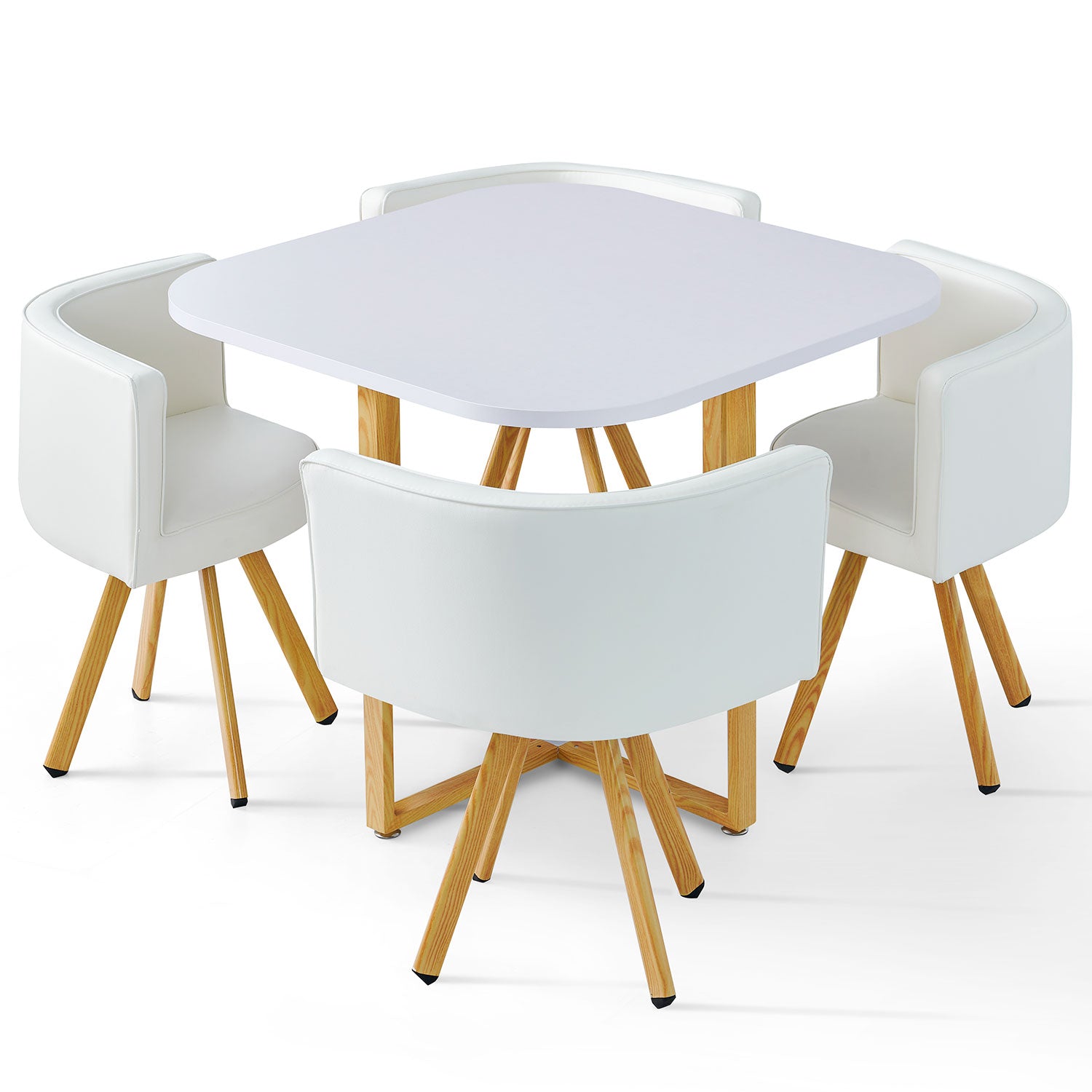 Table et chaises encastrables scandinaves Oslo Blanc
