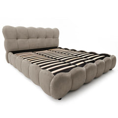 Pack Lit-coffre design boule Bilbola + Matelas Bedream 180x200cm Velours Taupe