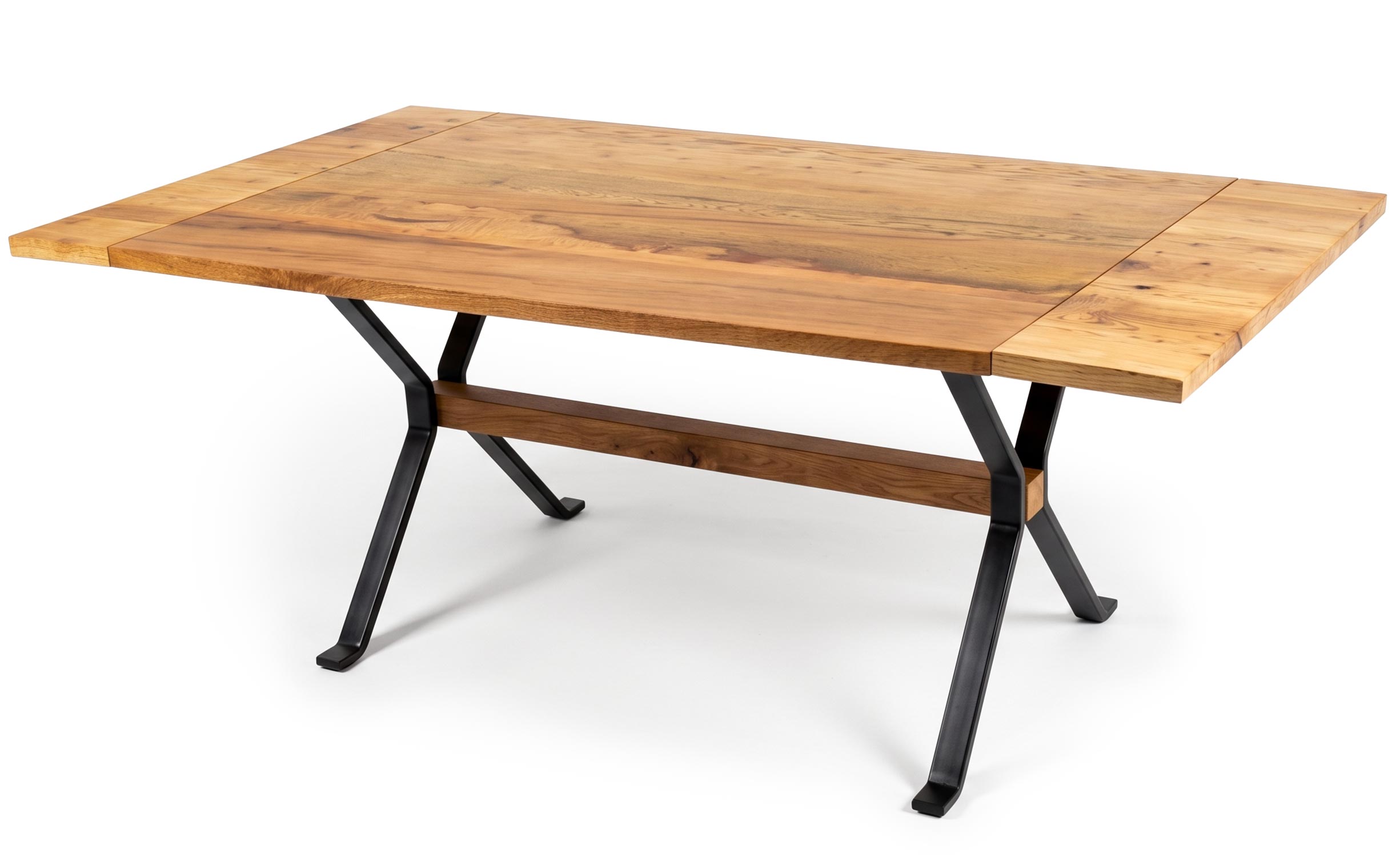 Table à manger rectangulaire style industriel 150cm Rustica Bois de manguier et Métal Noir