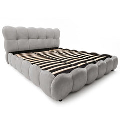 Lit-coffre design boule Bilbola avec sommier relevable 180x200cm Velours Gris