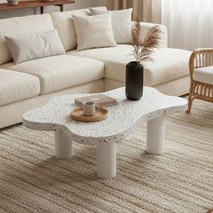 Table basse forme nuage 69x100cm Lagoon Effet Terrazzo