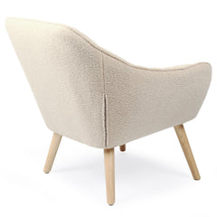 Sillón Anatan escandinavo de tela bouclé beige
