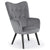 Sillón escandinavo de terciopelo gris con respaldo capitoné