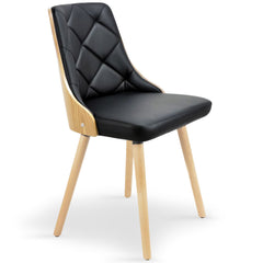 Lot de 4 chaises scandinaves Lalix Chêne Clair et Noir