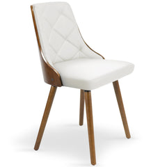Lot de 4 chaises scandinaves Lalix Bois Noisette et Blanc