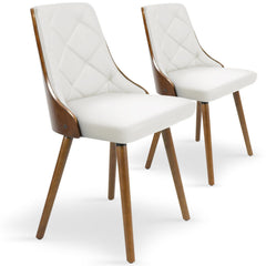 Juego de sillones escandinavos Aimles de madera de nogal y blanco