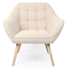 Sillón Anatan escandinavo de tela bouclé beige