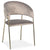 Lot de 8 chaises en métal doré et velours taupe Azia