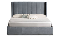 Lit double avec sommier relevable 160x200 cm velours gris