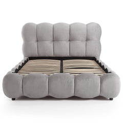 Lit-coffre design boule Bilbola avec sommier relevable 140x200cm Velours Gris