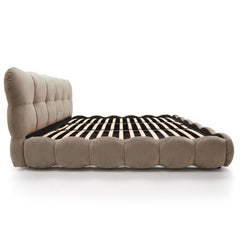 Pack Lit-coffre design boule Bilbola + Matelas Bedream 180x200cm Velours Taupe