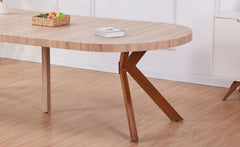 Table extensible ronde Aphista en effet bois chic