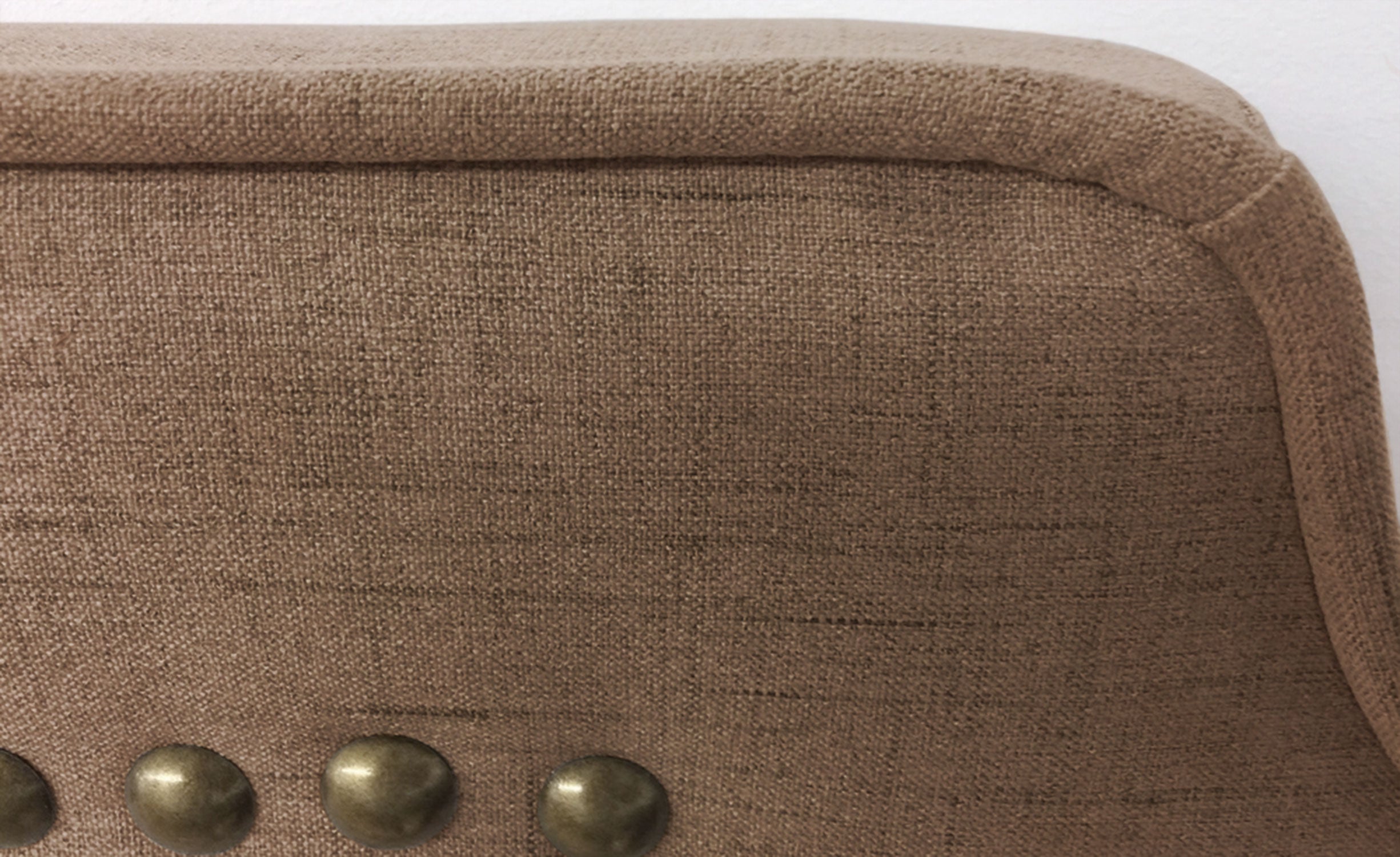 Tête de lit Milana 160cm Tissu Taupe avec clous de tapissier