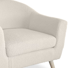 Sillón Aliph escandinavo tejido de bouclé de lana crema