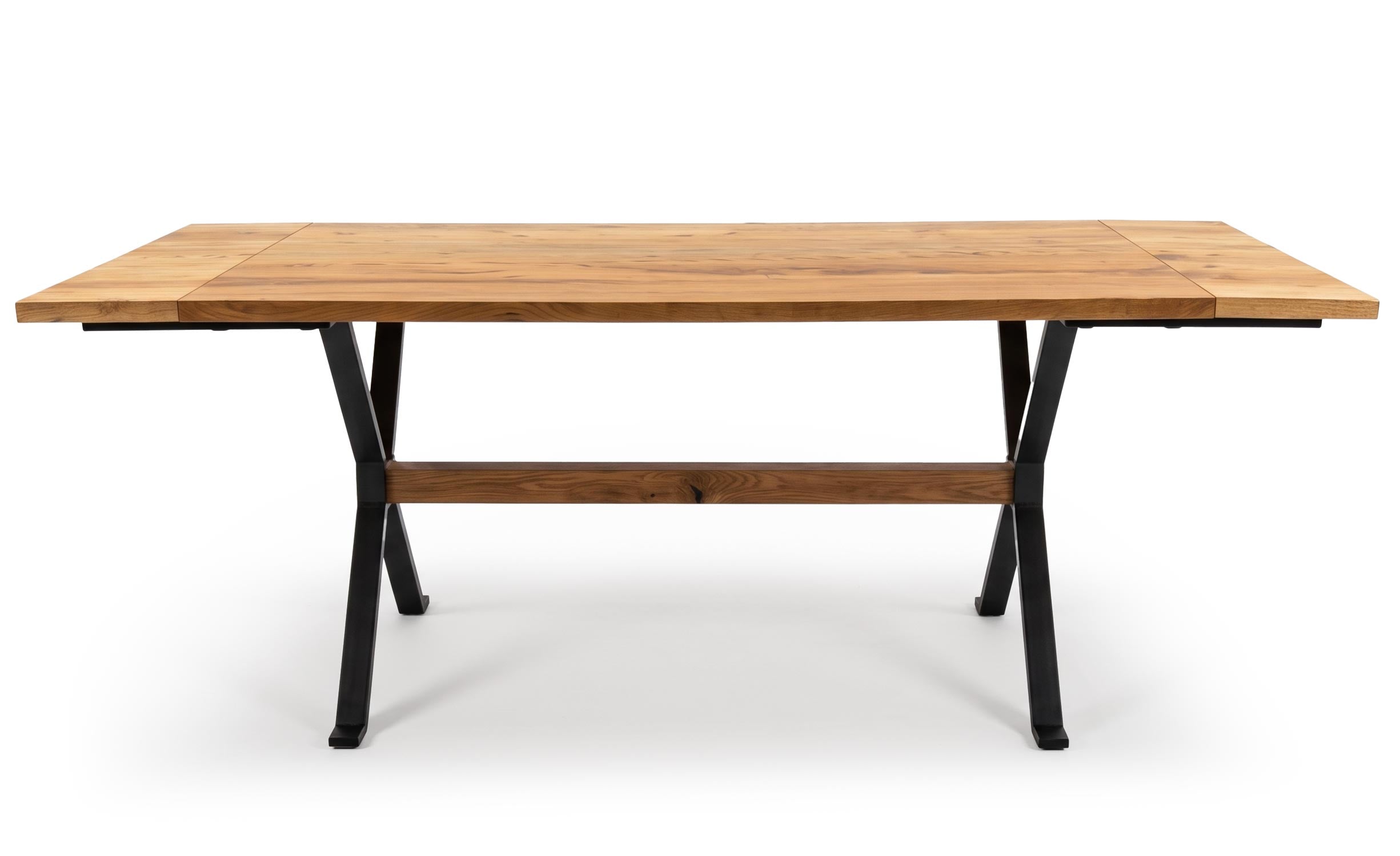 Table à manger rectangulaire style industriel 150cm Rustica Bois de manguier et Métal Noir