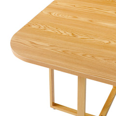 Ensemble table et 4 chaises scandinaves beige avec pieds en métal imitation bois