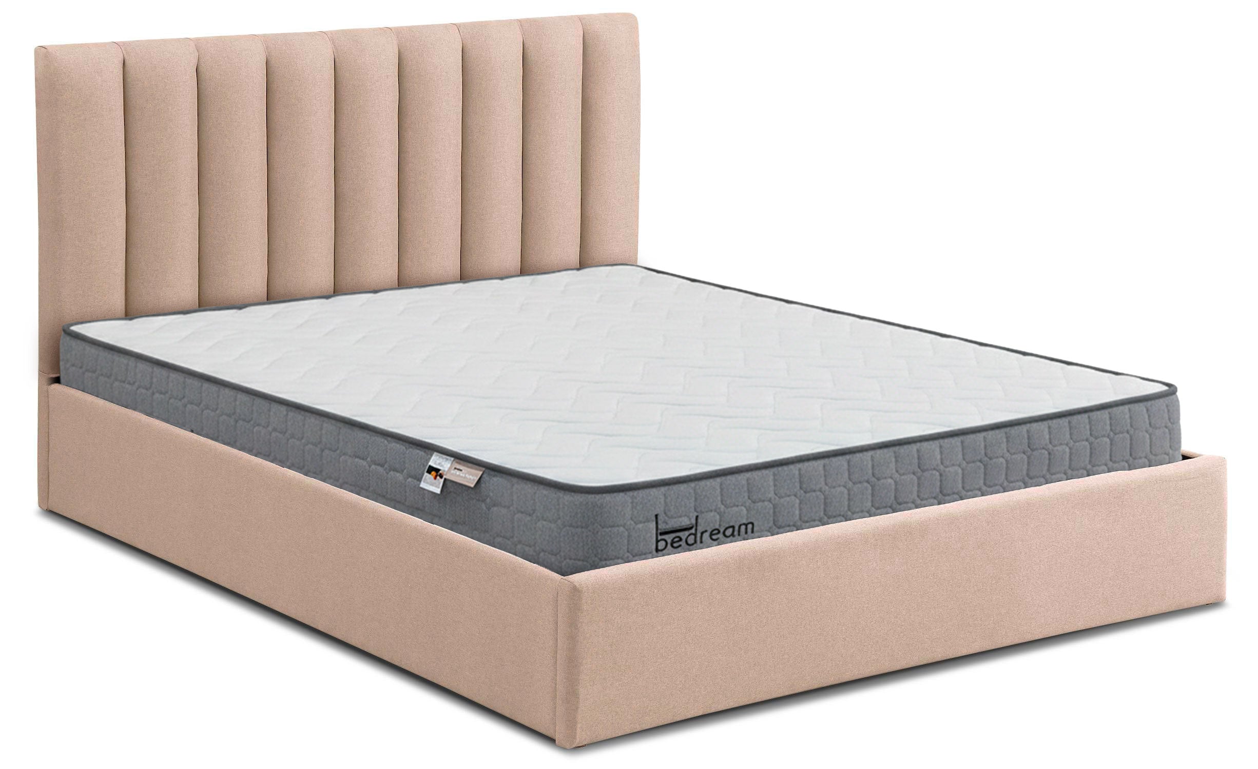 Pack Lit-coffre Songe + Matelas Bedream 180x200cm Tissu Beige