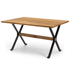 Table à manger rectangulaire style industriel 150cm Rustica Bois de manguier et Métal Noir