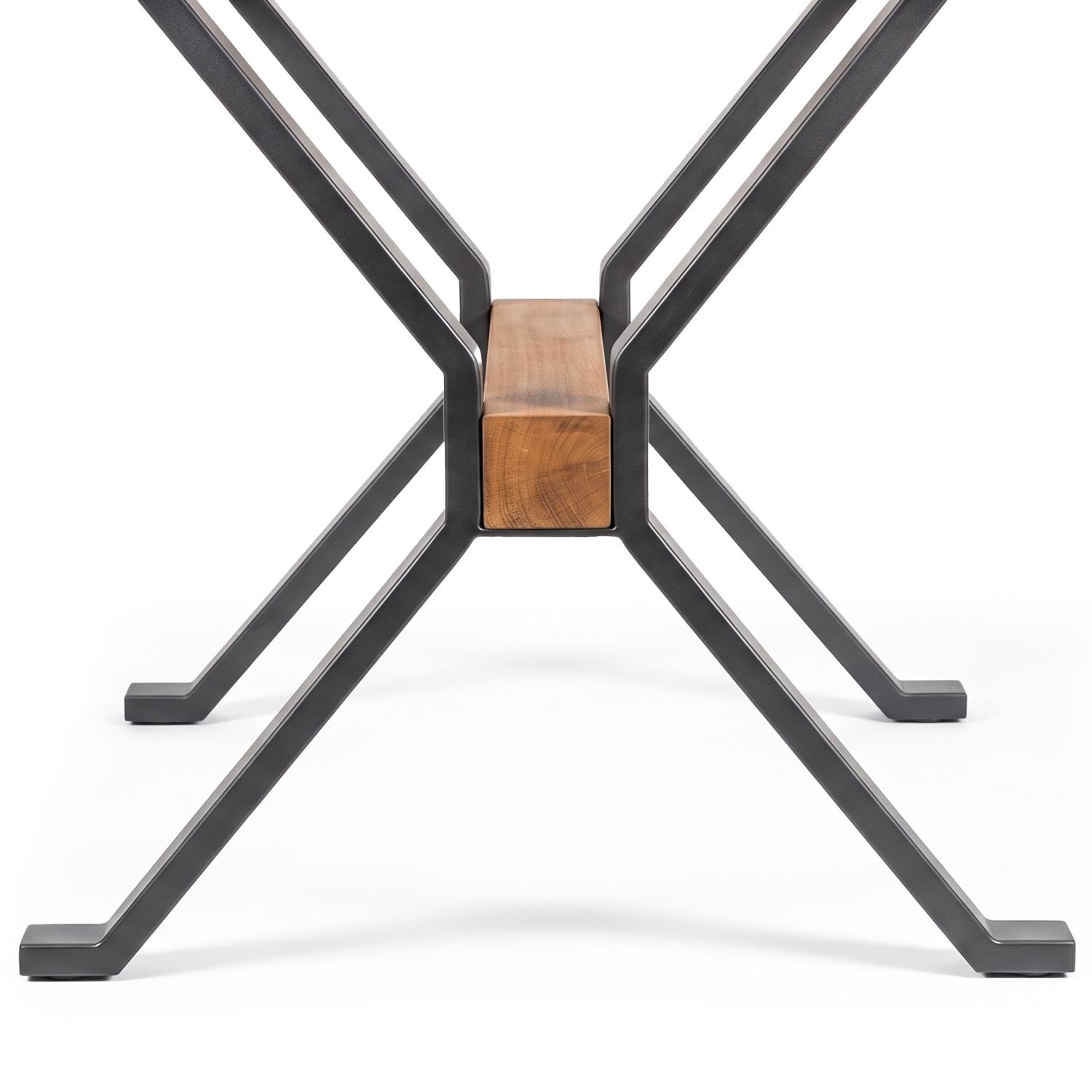 Table à manger rectangulaire style industriel 150cm Rustica Bois de manguier et Métal Noir