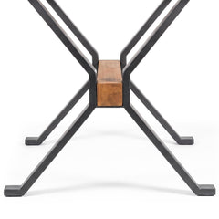 Table à manger rectangulaire style industriel 150cm Rustica Bois de manguier et Métal Noir
