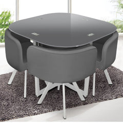 Ensemble table + chaises Mosaic 90 Gris