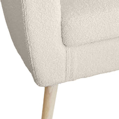 Sillón Aliph escandinavo tejido de bouclé de lana crema