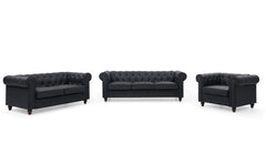 Fauteuil Abir en simili cuir noir