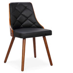 Lot de 8 chaises en bois noisette et noir, style scandinave