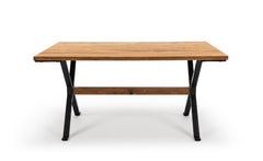 Table à manger rectangulaire style industriel 150cm Rustica Bois de manguier et Métal Noir