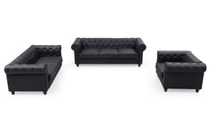 Fauteuil Abir en simili cuir noir