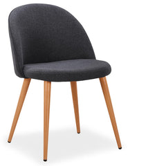 Lot de 6 chaises Aliaxa style scandinave en tissu gris foncé
