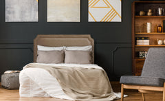 Tête de lit Milana 160cm Tissu Taupe avec clous de tapissier