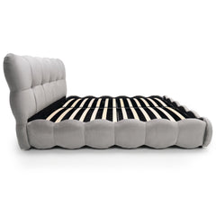 Pack Lit-coffre design boule Bilbola + Matelas Bedream 160x200cm Velours Gris